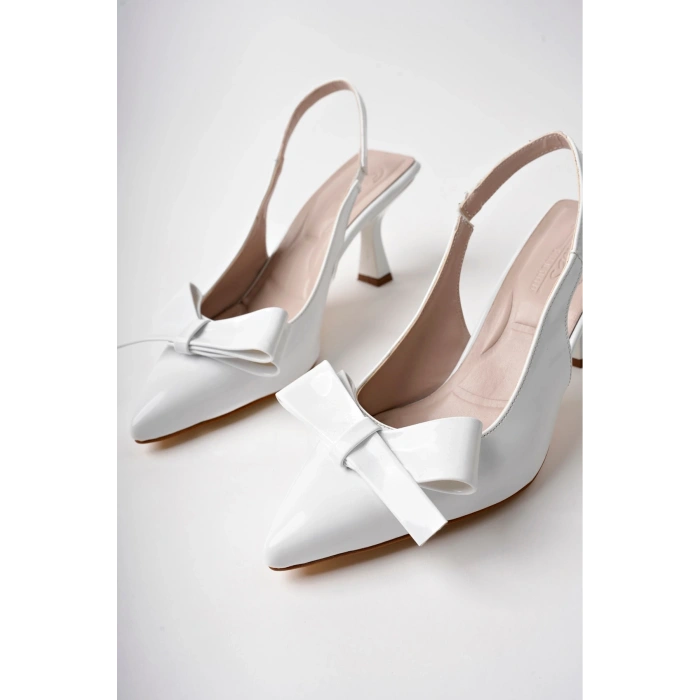 Beyaz Topuklu Ayakkabı Topuklu Ayakkabı Kadın Topuklu Ayakkabı Fiyonk Detaylı