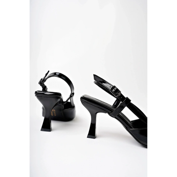 Topuklu Ayakkabı Siyah Topuklu Ayakkabı Kadın Topuklu Ayakkabı Yandan Tokalı Sivri Burun