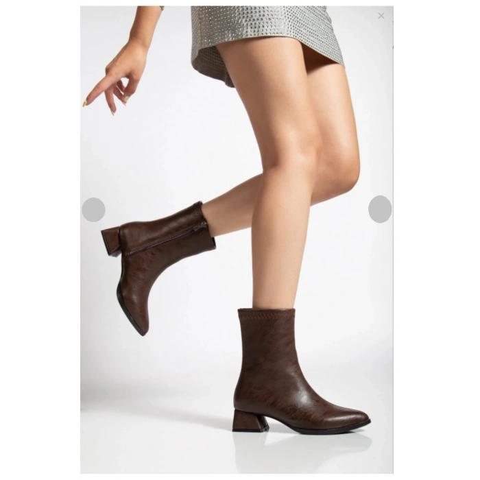 Kadın Kahve Sivri Burun Bot Günlük Bot Boots