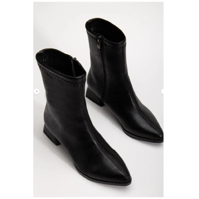 Kadın Siyah Sivri Burun Bot Günlük Bot Boots