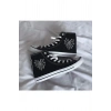 Spider Web Baskılı Siyah Bilekli Spor Ayakkabı Çocuk Sneaker
