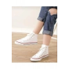 Beyaz Unisex Bağcıklı Keten Bilekli Çocuk Genç Yetişkin Sneaker Günlük Spor Ayakkabı Convers Sneaker