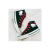 Hello Kitty Baskılı, Kırmızı Bağcıklı Siyah Bilekli Spor Ayakkabı Çocuk Sneaker