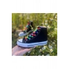 Gökkuşağı Bağcıklı, Siyah Bilekli Spor Ayakkabı Çocuk Sneaker
