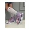 Çince Kuromi Baskılı, Lila&Pembe Bağcıklı, Lila Bilekli Spor Ayakkabı, Çocuk Sneaker