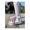 Kuromi Baskılı, Lila&Pembe Bağcıklı, Beyaz Bilekli Spor Ayakkabı Çocuk Sneaker