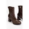 Kadın Acı Kahve Bilekli Orta Boy Topuklu Bot