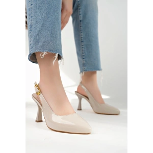 Topuklu Ayakkabı Kadın Topuklu Ayakkabı Bej Topuklu Ayakkabı