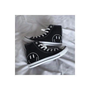 Gülenyüz Baskılı Siyah Bilekli Spor Ayakkabı Çocuk Sneaker