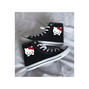 Hello Kitty Baskılı Siyah Bilekli Spor Ayakkabı Çocuk Sneaker
