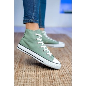 Unisex Günlük Keten Rahat Bilekli Yeşil Uzun Convers Sneaker Spor Ayakkabı