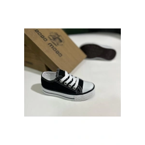 Unisex Günlük Keten Rahat Siyah Bebek Spor Ayakkabı