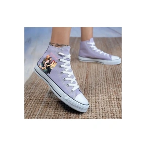 Black Pink Baskılı Lila Bilekli Spor Ayakkabı Çocuk Sneaker Blackpink