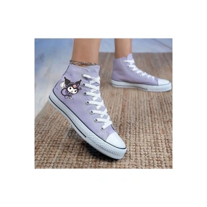 Kuromi Baskılı Lila Bilekli Spor Ayakkabı Çocuk Sneaker