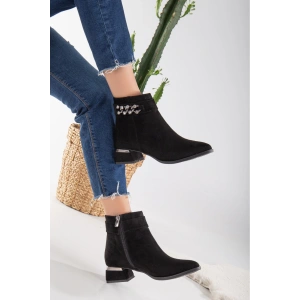 Bilalim 0503 Günlük Kadın Bot Taşli Incili Topuklu 3 Cm