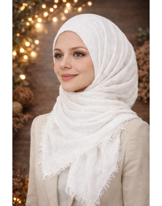 Bürümcük Şal Kırık Beyaz
