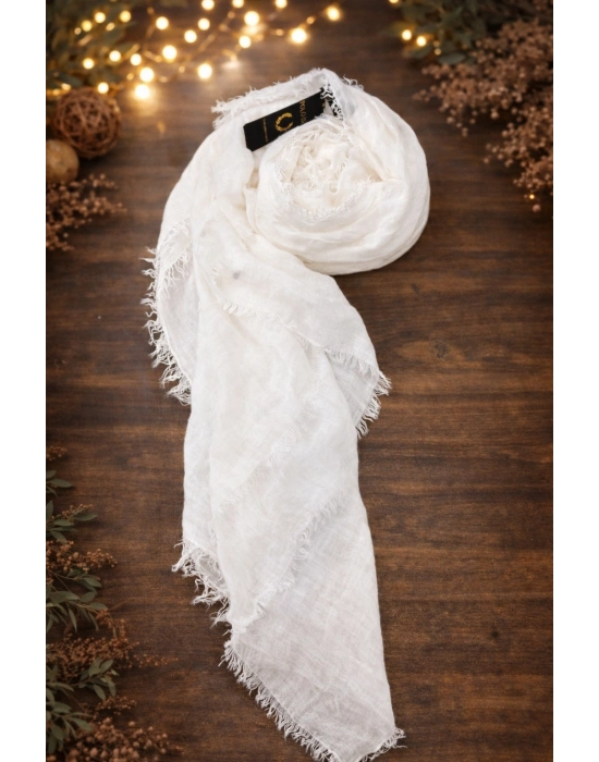 Bürümcük Şal Kırık Beyaz