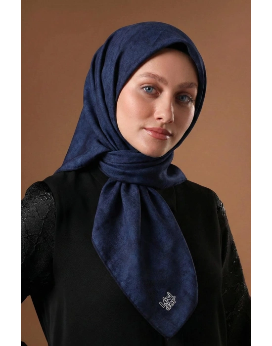 Levidor Kristal Eşarp Bulut Desen Saks Mavi