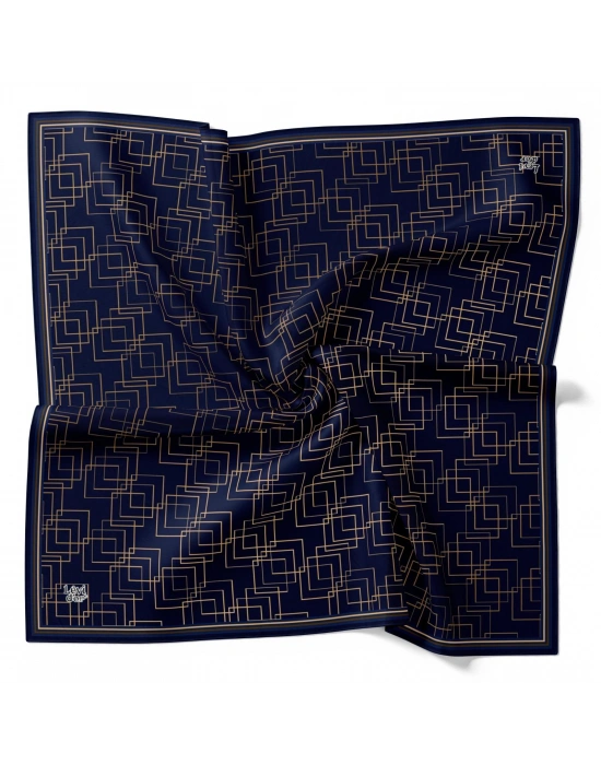 Levidor Kristal Eşarp Kare Desen Lacivert