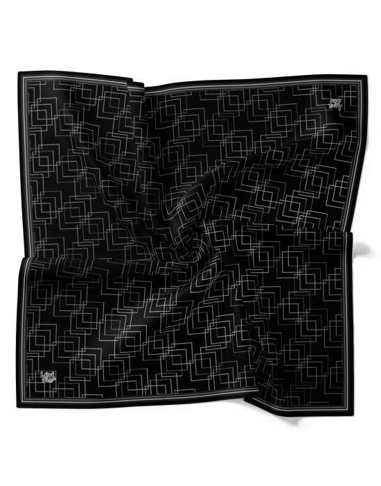 Levidor Kristal Eşarp Kare Desen Siyah