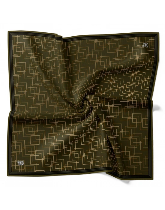 Levidor Kristal Eşarp Kare Desen Haki