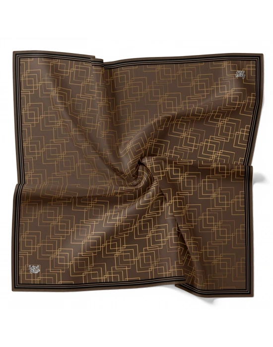 Levidor Kristal Eşarp Kare Desen Çikolata