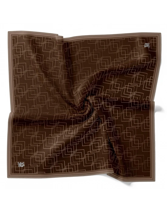 Levidor Kristal Eşarp Kare Desen Kahve