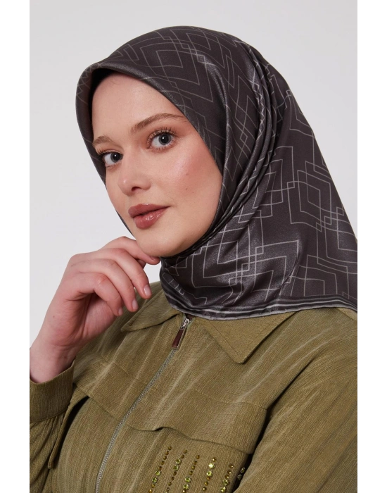 Levidor Kristal Eşarp Kare Desen Gri