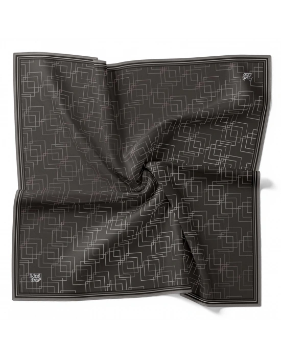 Levidor Kristal Eşarp Kare Desen Gri