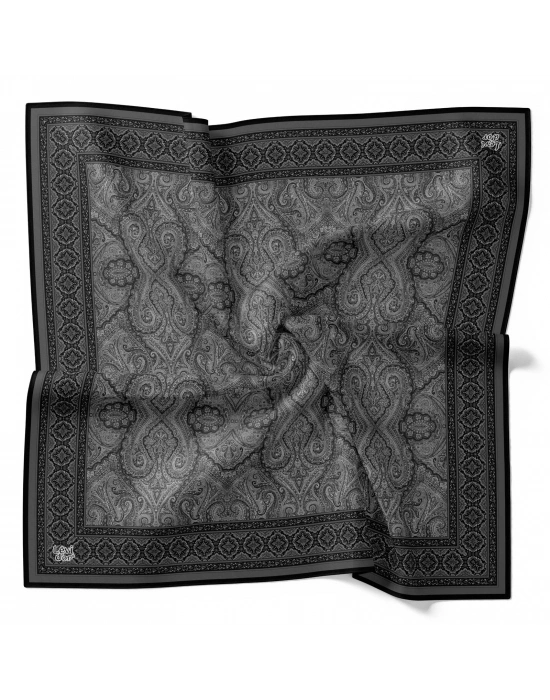 Levidor Kristal Eşarp Etnik Desen Siyah Nefti