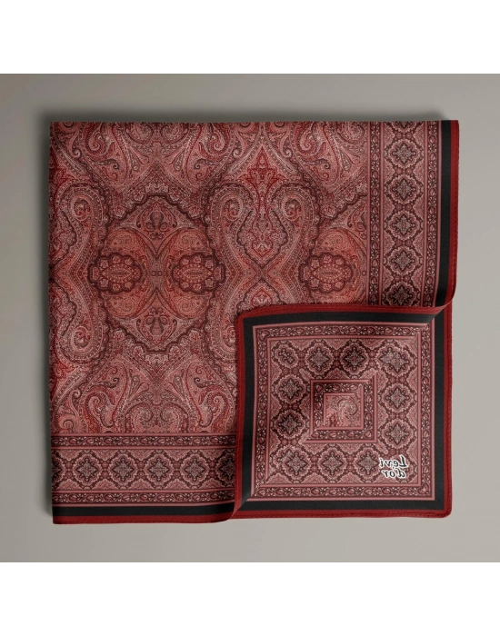 Levidor Kristal Eşarp Etnik Desen Bordo