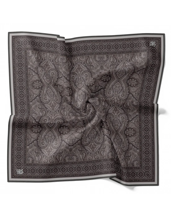 Levidor Kristal Eşarp Etnik Desen Gri