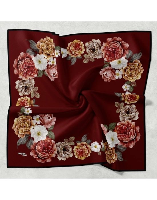 Bonjela Soft Eşarp D1 Çiçekli Mor