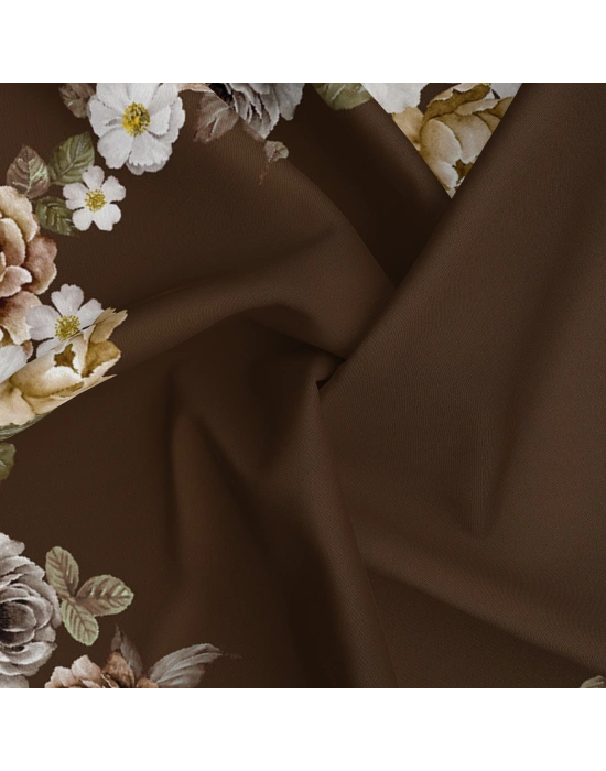 Bonjela Soft Eşarp D1 Çiçekli Acı Kahve