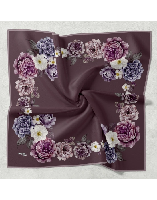 Bonjela Soft Eşarp D1 Çiçekli Lila