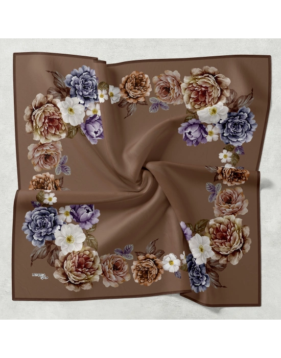 Bonjela Soft Eşarp D1 Çiçekli Vizon