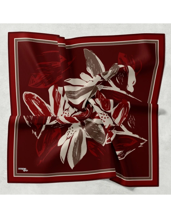 Bonjela Soft Eşarp Yonca Desen Bordo