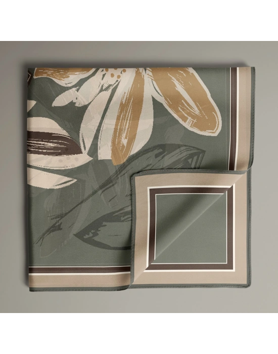 Bonjela Soft Eşarp Yonca Desen Küf Yeşili