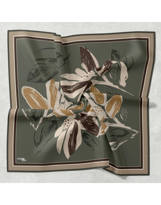 Bonjela Soft Eşarp Yonca Desen Küf Yeşili