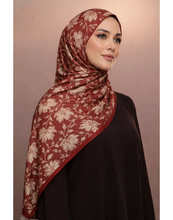 Mavi İpek Bordo Serisi Soft Pamuk Şal D1