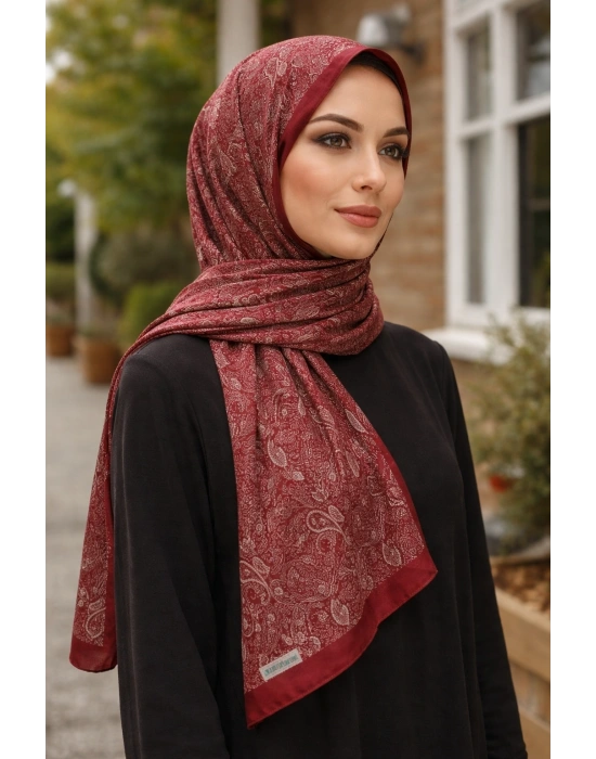 Mavi İpek Bordo Serisi Soft Pamuk Şal D2