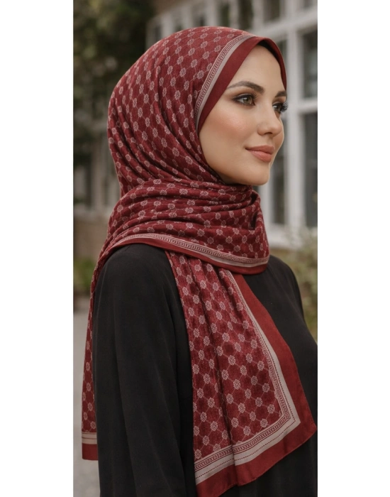 Mavi İpek Bordo Serisi Soft Pamuk Şal D3