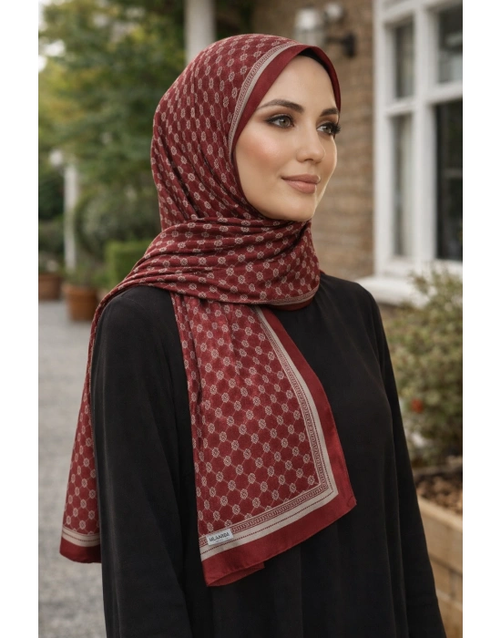 Mavi İpek Bordo Serisi Soft Pamuk Şal D3
