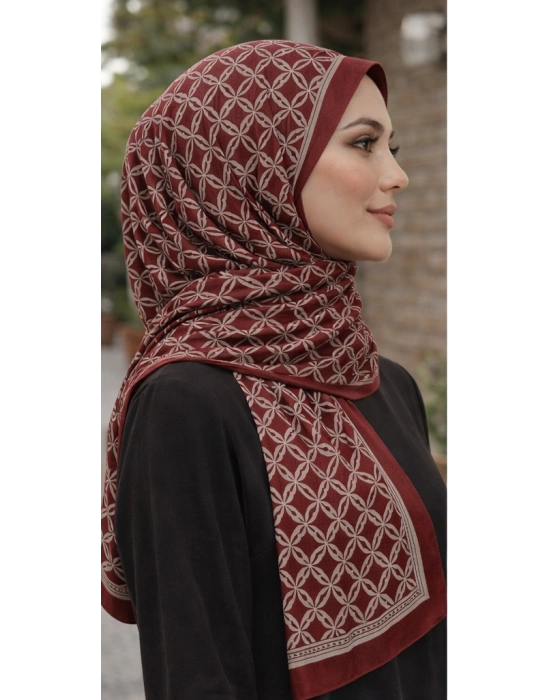 Mavi İpek Bordo Serisi Soft Pamuk Şal D4