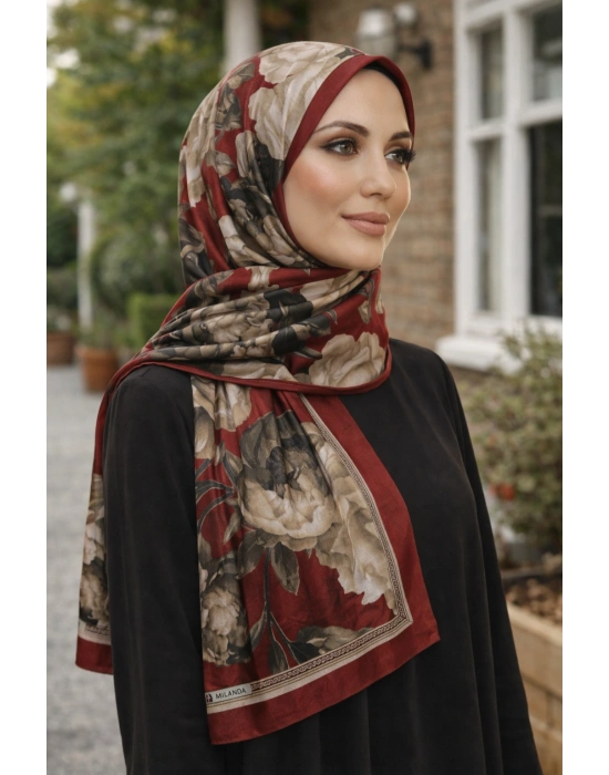 Mavi İpek Bordo Serisi Soft Pamuk Şal D5