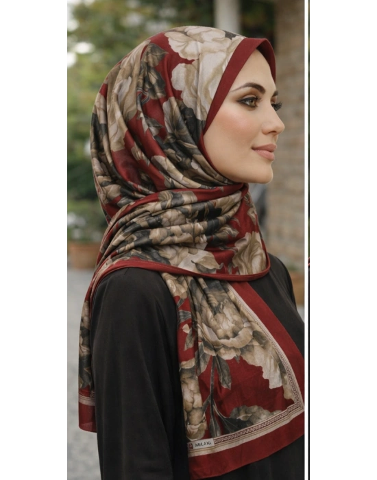 Mavi İpek Bordo Serisi Soft Pamuk Şal D5