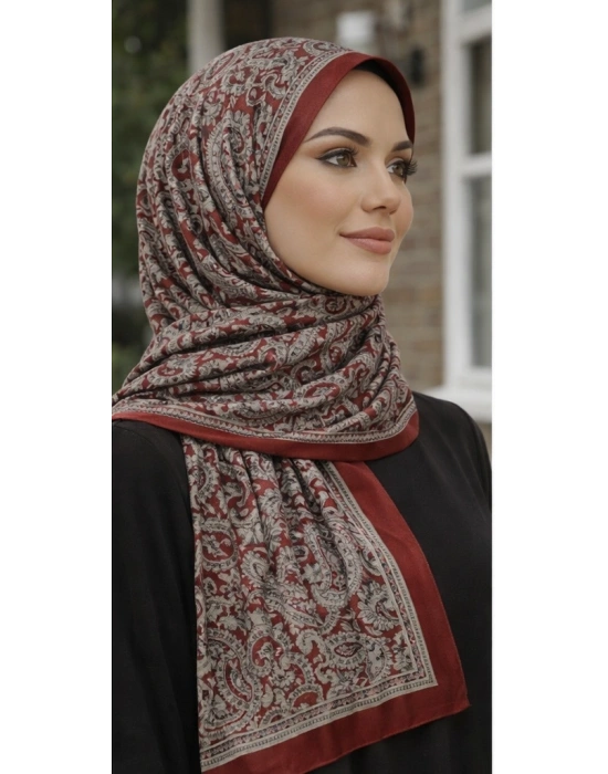 Mavi İpek Bordo Serisi Soft Pamuk Şal D6