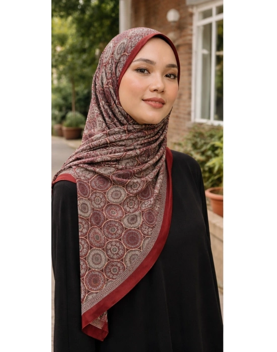 Mavi İpek Bordo Serisi Soft Pamuk Şal D8