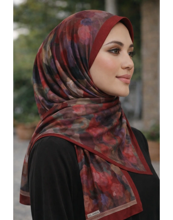 Mavi İpek Bordo Serisi Soft Pamuk Şal D9