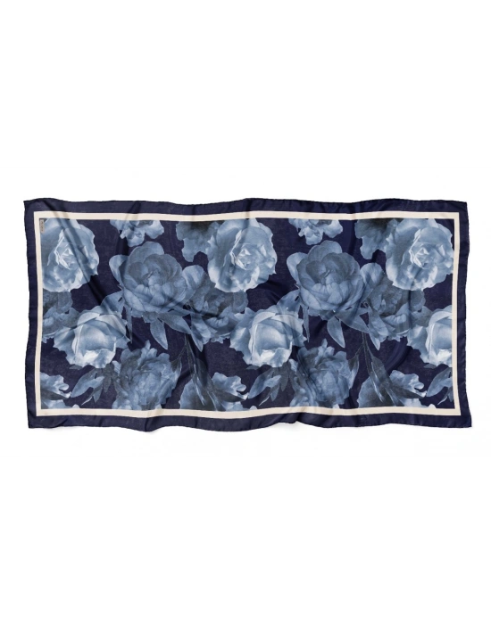 Mavi İpek Lacivert Serisi Soft Pamuk Şal D6